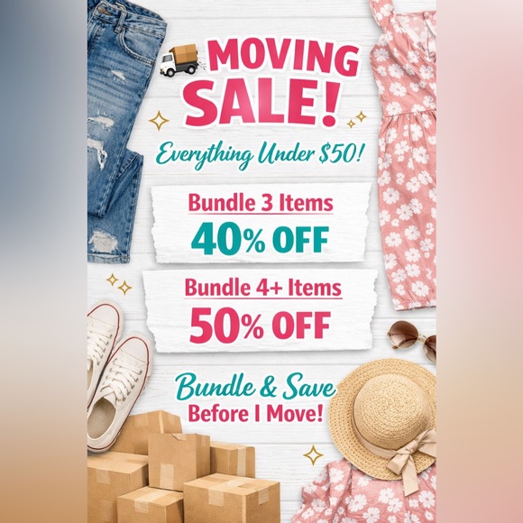🚚 Moving Sale – Bundle 3 = 40%4+ = 50% Off! Everything Under $50